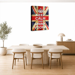 LR Keep Calm Wall Art Picture – Red, Blue & White Typography Framed Canvas Print | Ready to Hang | Modern Wall Art for Living Room, Bedroom & Office