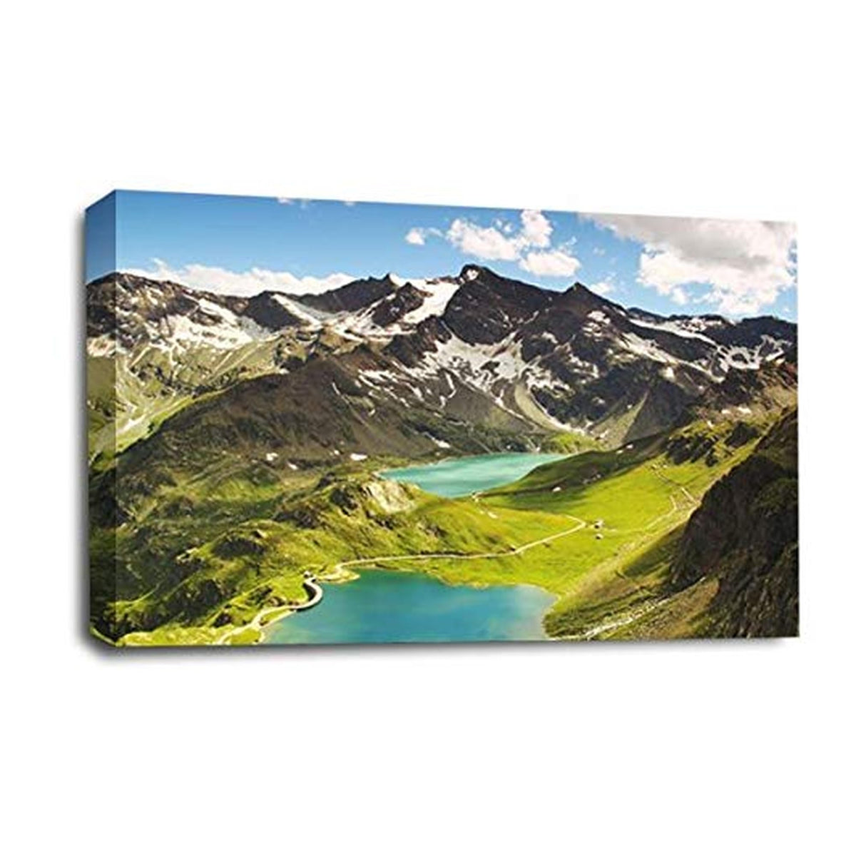 LR Landscape Lake Wall Art Picture – Mountain Framed Canvas Print | Ready to Hang | Modern Wall Art for Living Room, Bedroom & Office