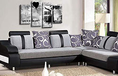 LR Banksy Heart Art Print Black Grey Balloon Girl Framed Canvas Split Wall Picture Ready to Hang