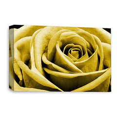 LR Floral Wall Art Picture – Yellow & Mustard Rose Framed Canvas Print | Ready to Hang | Modern Wall Art for Living Room, Bedroom & Office