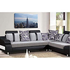 LR New York Wall Art Picture – Skyline Framed Canvas Print | Ready to Hang | Modern Wall Art for Living Room, Bedroom & Office