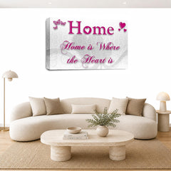 LR Love Wall Art Picture – Pink & White Quote Framed Canvas Print | Ready to Hang | Modern Wall Art for Living Room, Bedroom & Office