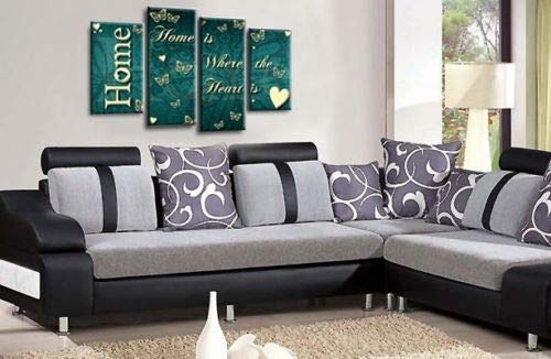 LR Love Quote Home Wall Art Picture Teal Cream Family Framed Split Panel Print Ready to Hang