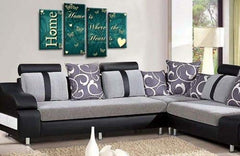 LR Love Quote Home Wall Art Picture Teal Cream Family Framed Split Panel Print Ready to Hang