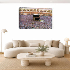 LR Islamic Wall Art Picture – Mecca Framed Canvas Print | Ready to Hang | Modern Wall Art for Living Room, Bedroom & Office