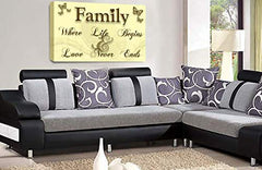 LR Family Love Quote Art Print Cream Gold Home Framed Canvas Picture Ready to Hang