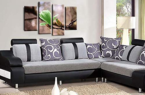 LR Floral Rose Wall Art Picture Green Grey Flower Love Framed Canvas Split Panel Print