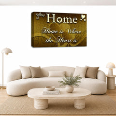 LR Home Love Quote Wall Art Picture – Cream & Brown Framed Canvas Print | Ready to Hang | Modern Wall Art for Living Room, Bedroom & Office