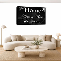 LR Home Love Quote Wall Art Picture – Black & White Framed Canvas Print | Ready to Hang | Modern Wall Art for Living Room, Bedroom & Office