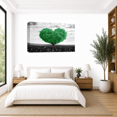 LR Floral Love Wall Art Picture – Grey & Green Quote Framed Canvas Print | Ready to Hang | Modern Wall Art for Living Room, Bedroom & Office