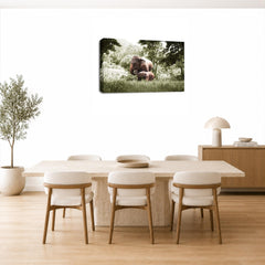 LR African Baby Elephant Wall Art Picture Framed Canvas Print | Ready to Hang | Modern Wall Art for Living Room, Bedroom & Office