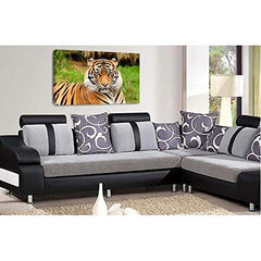 LR Jungle Tiger Animal Wall Art Picture Framed Canvas Print | Ready to Hang | Modern Wall Art for Living Room, Bedroom & Office