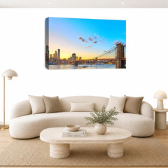 LR New York Skyline Wall Art Picture Framed Canvas Print | Ready to Hang | Modern Wall Art for Living Room, Bedroom & Office