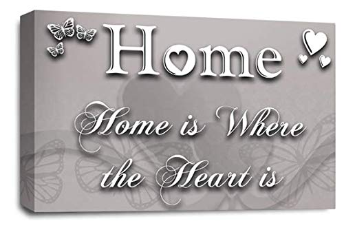 LR Home Love Quote Wall Art Picture – Grey & White Framed Canvas Print | Ready to Hang | Modern Wall Art for Living Room, Bedroom & Office