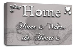 LR Home Love Quote Wall Art Picture – Grey & White Framed Canvas Print | Ready to Hang | Modern Wall Art for Living Room, Bedroom & Office
