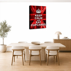LR Keep Calm Wall Art Picture – Red & White Typography Framed Canvas Print | Ready to Hang | Modern Wall Art for Living Room, Bedroom & Office