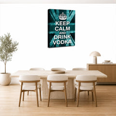 LR Keep Calm Wall Art Picture – Teal & White Typography Framed Canvas Print | Ready to Hang | Modern Wall Art for Living Room, Bedroom & Office