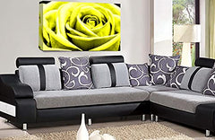 LR Floral Wall Art Print Yellow Rose Canvas Picture Flower Framed Panel Ready to Hang