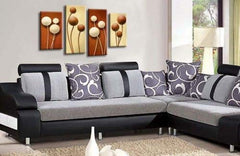 LR Floral Rose Canvas Art Picture Brown Cream Flower Love Framed Split Panel Print