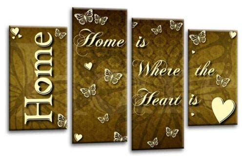 LR Love Quote Home Wall Art Picture Brown Cream Family Framed Split Panel Print Ready to Hang