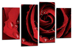 LR Floral Red Rose Wall Art Picture Flower Love Framed Canvas Split Panel Print Ready to Hang