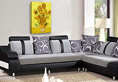 LR Sunflowers Wall Art Picture Van Gogh Print Framed Reproduction Canvas Ready to Hang