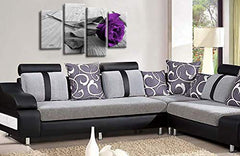 LR Purple Rose Floral Wall Art Flower Picture Split Panel Canvas Framed Print Home Ready to Hang