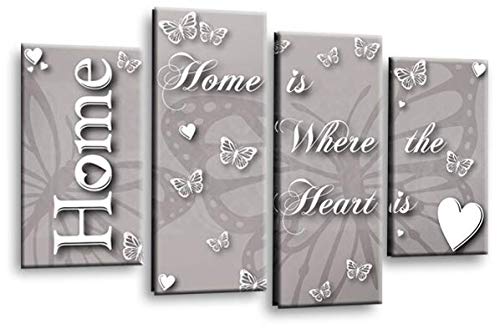 LR Love Quote Home Wall Art Picture Powder Grey Family Framed Split Panel Print Ready to Hang