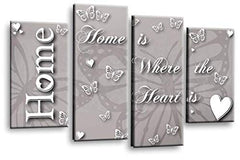 LR Love Quote Home Wall Art Picture Powder Grey Family Framed Split Panel Print Ready to Hang