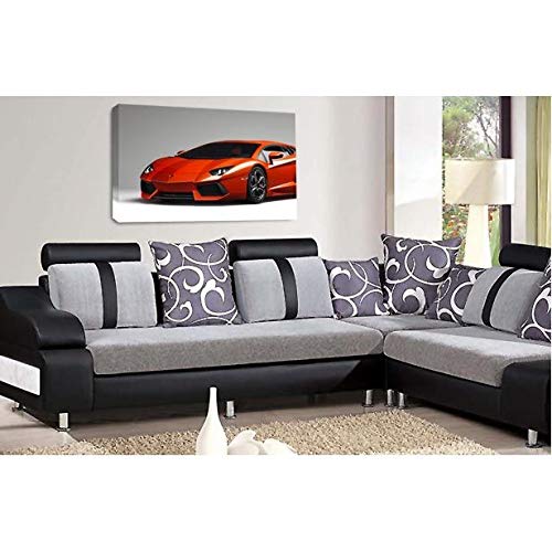 LR Lamborghini Lambo Car Wall Art Picture Red Sports Wall Framed Canvas Print Ready to Hang