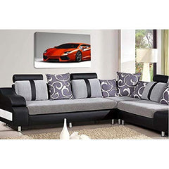 LR Lamborghini Lambo Car Wall Art Picture Red Sports Wall Framed Canvas Print Ready to Hang