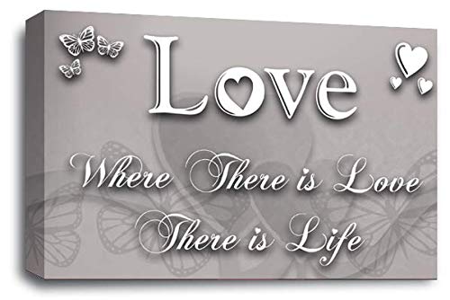 LR Love Quote Wall Art Canvas Grey White Framed Home Picture Panel Print Ready to Hang