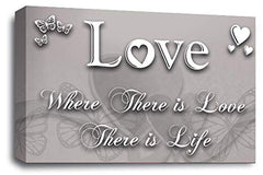 LR Love Quote Wall Art Canvas Grey White Framed Home Picture Panel Print Ready to Hang
