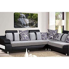 LR Waterfall Forest Wall Art Picture Landscape Trees Framed Canvas Panel Print Ready to Hang
