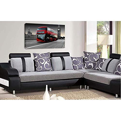 LR London Red Bus Wall Art Picture City Big Ben Framed Canvas Panel Print Ready to Hang