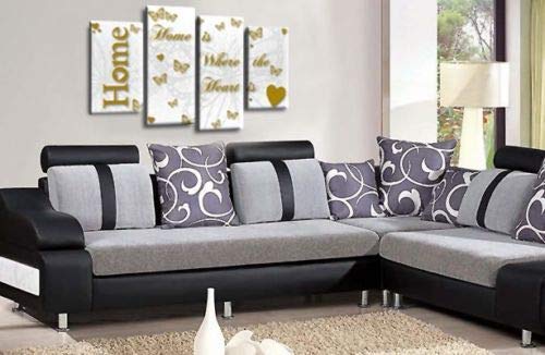 LR Love Quote Home Wall Art Picture Gold White Family Framed Split Panel Print Ready to Hang