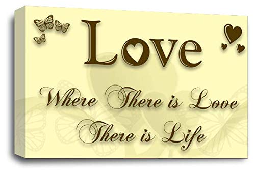 LR Love Quote Wall Art Canvas Cream Brown Framed Home Family Picture Print Ready to Hang