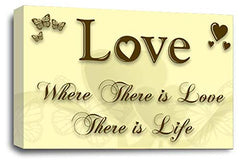 LR Love Quote Wall Art Canvas Cream Brown Framed Home Family Picture Print Ready to Hang