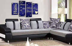 LR Love Quote Home Wall Art Picture Blue Cream Family Framed Split Panel Print Ready to Hang