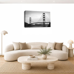 LR Golden Gate Bridge Wall Art Picture – San Francisco Framed Canvas Print | Ready to Hang | Modern Wall Art for Living Room, Bedroom & Office