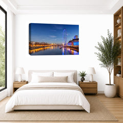 LR London Eye Wall Art Picture – Cityscape Framed Canvas Print | Ready to Hang | Modern Wall Art for Living Room, Bedroom & Office