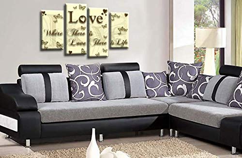 LR Love Quote Wall Art Picture Cream Brown Family Framed Split Panel Print Ready to Hang