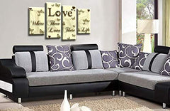 LR Love Quote Wall Art Picture Cream Brown Family Framed Split Panel Print Ready to Hang