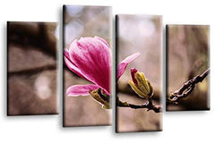 LR Floral Rose Wall Art Picture Pink Grey Flower Love Framed Canvas Split Panel Print Ready to Hang