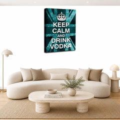 LR Keep Calm Wall Art Picture – Teal & White Typography Framed Canvas Print | Ready to Hang | Modern Wall Art for Living Room, Bedroom & Office