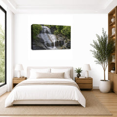 LR Waterfall Forest Wall Art Picture Framed Canvas Print | Ready to Hang | Modern Wall Art for Living Room, Bedroom & Office