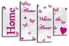 LR Home Love Art Print White Pink Family Quote Framed Split Panel Picture Ready to Hang…