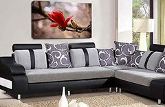 LR Floral Red Rose Wall Art Grey White Flower Canvas Picture Print Ready to Hang