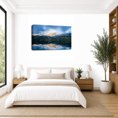 LR Landscape Lake Wall Art Picture – Mountain Framed Canvas Print | Ready to Hang | Modern Wall Art for Living Room, Bedroom & Office