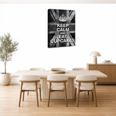 LR Keep Calm Wall Art Picture – Grey & White Typography Framed Canvas Print | Ready to Hang | Modern Wall Art for Living Room, Bedroom & Office